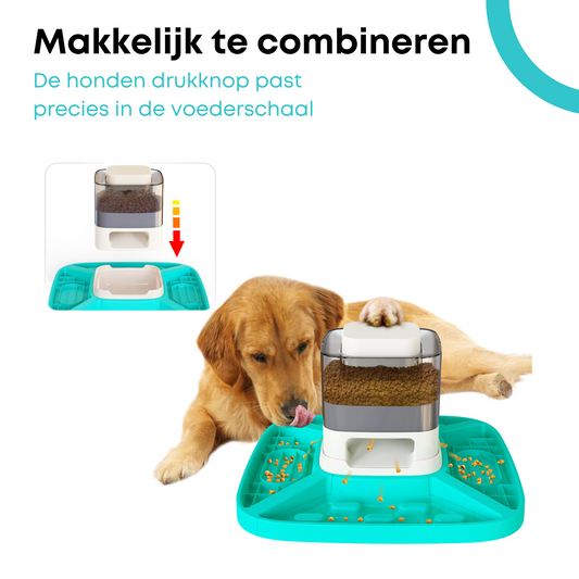 Honden Voerbak Met Eetschaal Middel Grote & Grote Honden Wit (2 In 1)